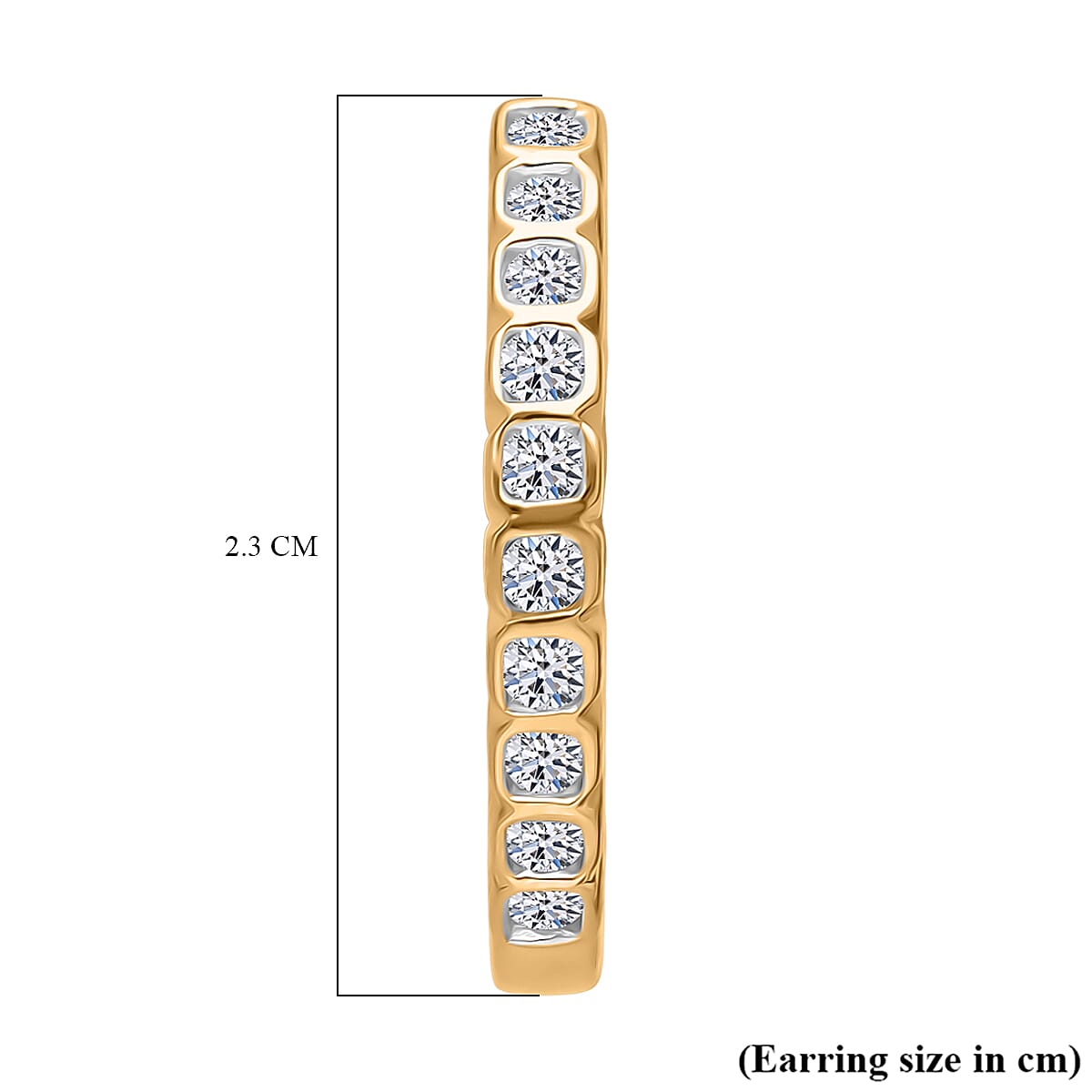 Luxuriant Lab Grown Diamond (SI-GH) Earring with Hoop in 18K Vermeil Yellow Gold Plated Sterling Silver 0.50 Ct.