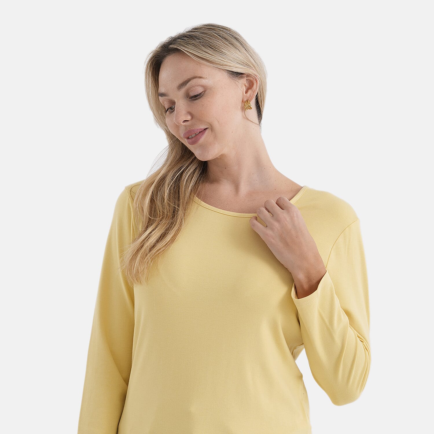Styled By Solid Colour Round-Neck Top
