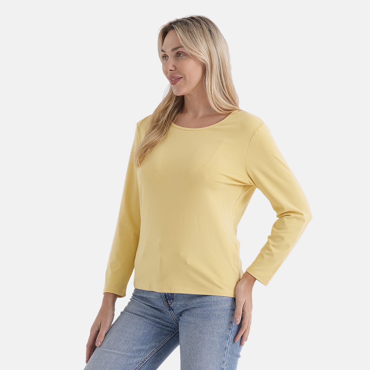 Styled By Solid Colour Round-Neck Top