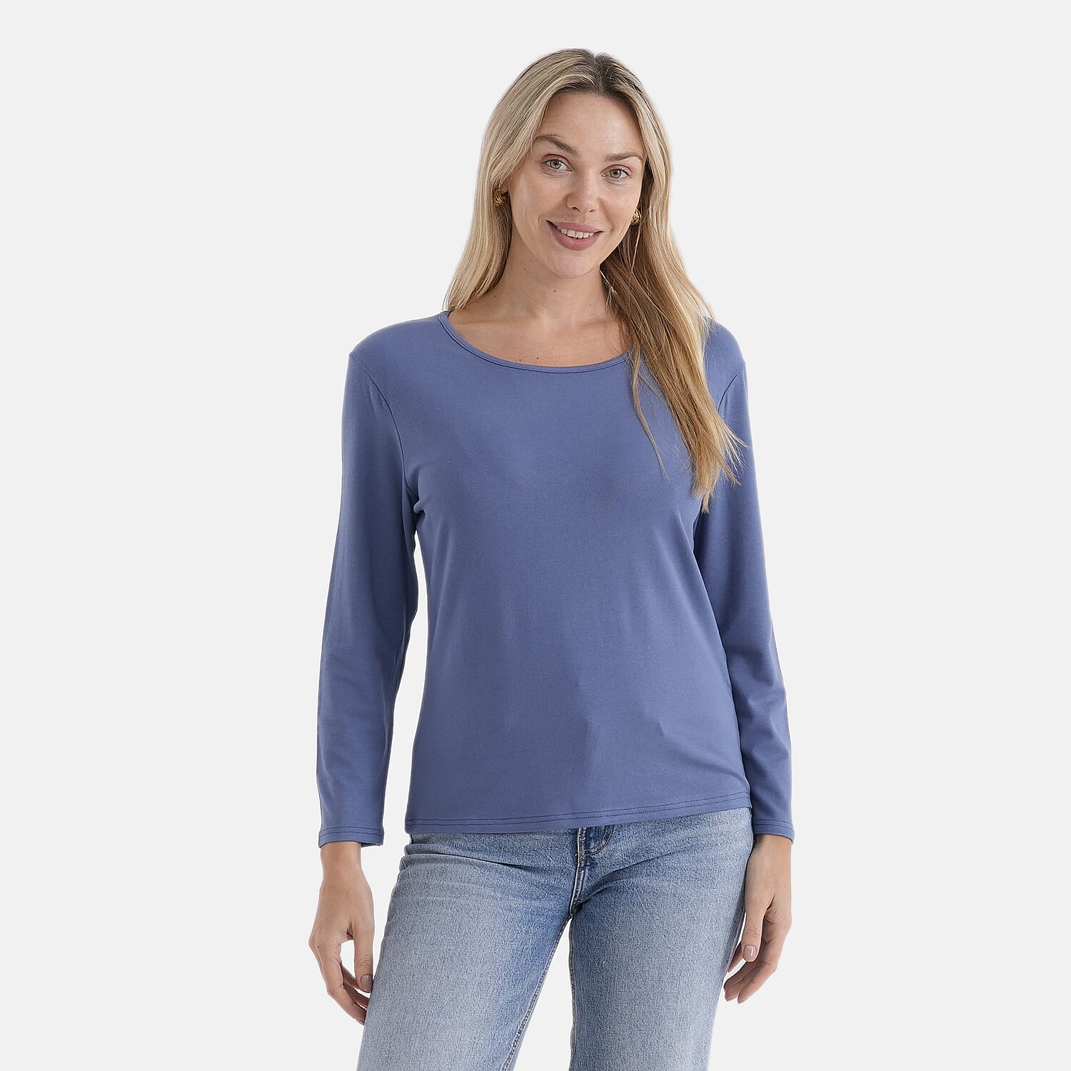 Styled-By-Elastane-Solid-Top-Size-Large-Blue-Yellow