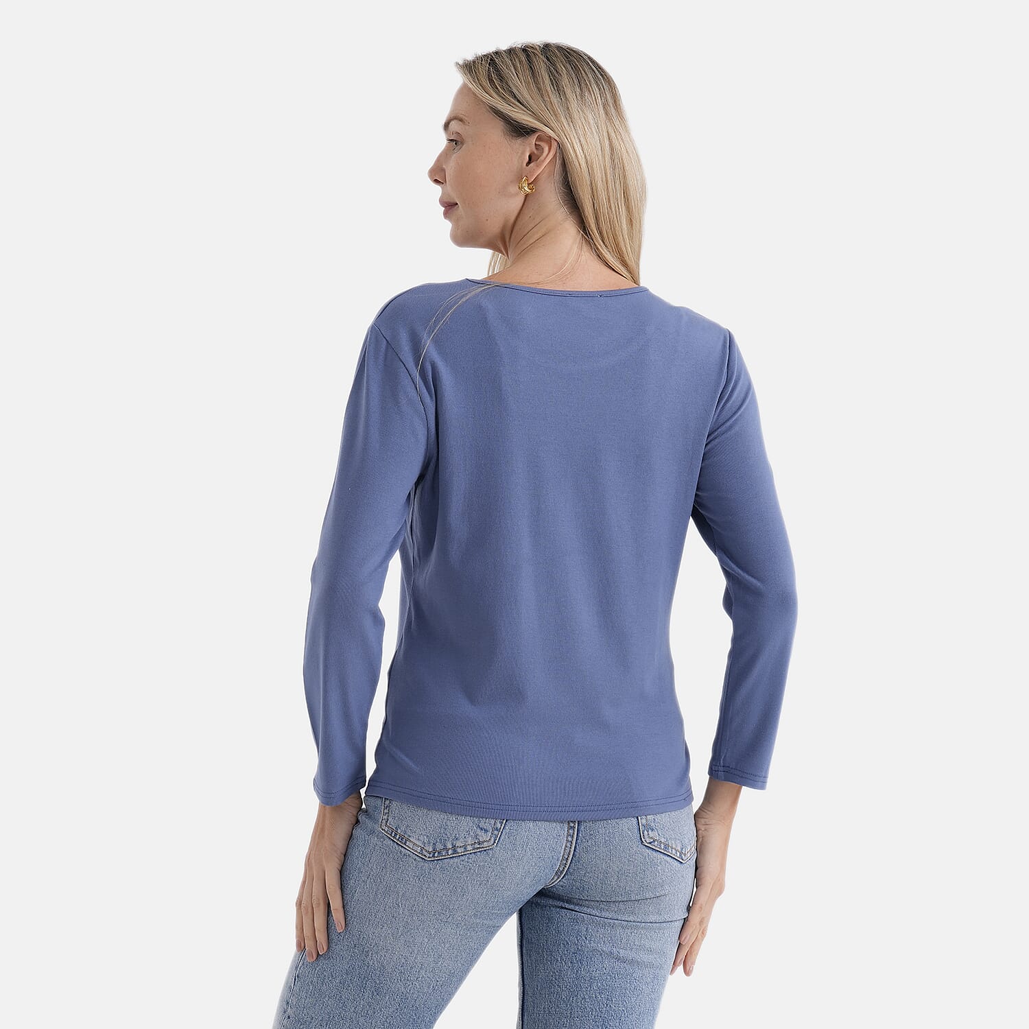 Styled By Solid Colour Round-Neck Top
