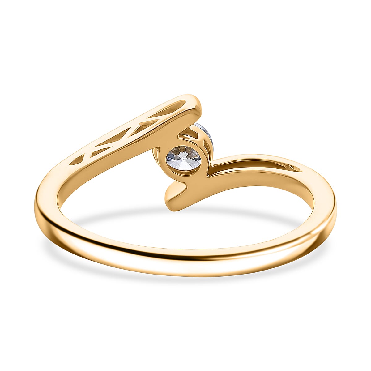 Luxuriant Round Cut Lab Grown Diamond Ring in Sterling Silver