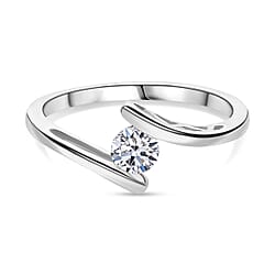 Luxuriant Round Cut Lab Grown Diamond Ring in Sterling Silver