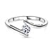 Luxuriant Round Cut Lab Grown Diamond Ring in Sterling Silver