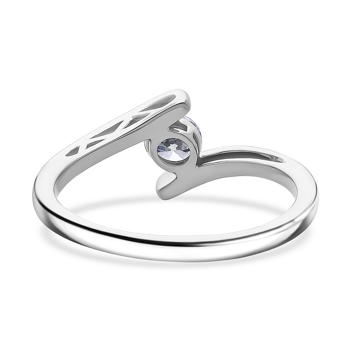 Luxuriant Round Cut Lab Grown Diamond Ring in Sterling Silver