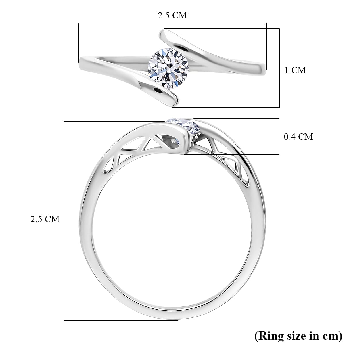 Luxuriant Round Cut Lab Grown Diamond Ring in Sterling Silver