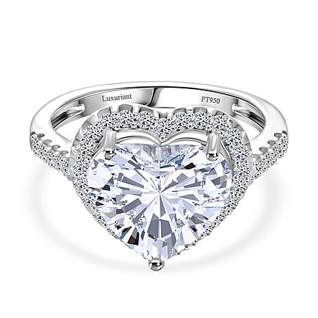 First Time Ever- Luxuriant 950 Platinum IGI Certified Lab Grown Diamond (VS-EF) Ring 5.52 Ct, Platinum Wt. 6.99 Gms.