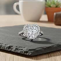 LUXURIANT 5.50 Ct. Lab Grown Diamond Halo Heart Ring in 950 Platinum IGI Certified (VS-EF)