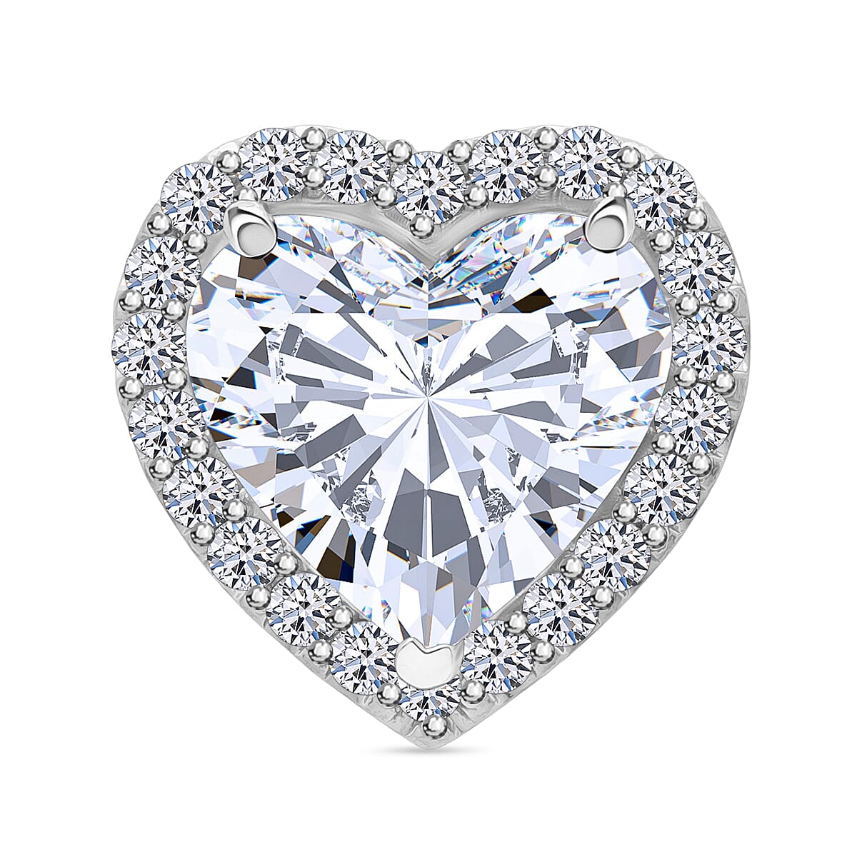 First Time Ever-Luxuriant 950 Platinum IGI Certified Lab Grown Diamond (VS-EF) Heart Pendant 5.52 Ct