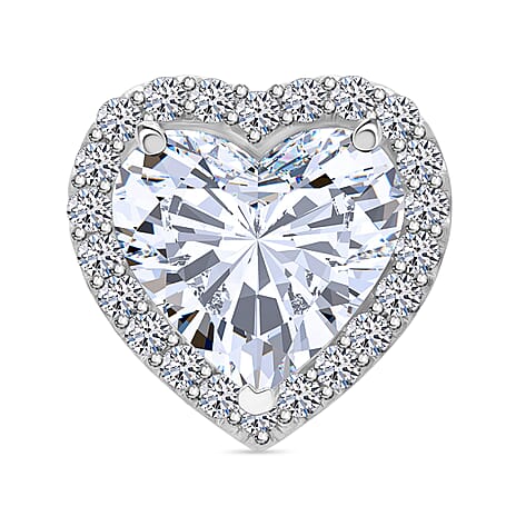 First Time Ever-Luxuriant 950 Platinum IGI Certified Lab Grown Diamond (VS-EF) Heart Pendant 5.52 Ct