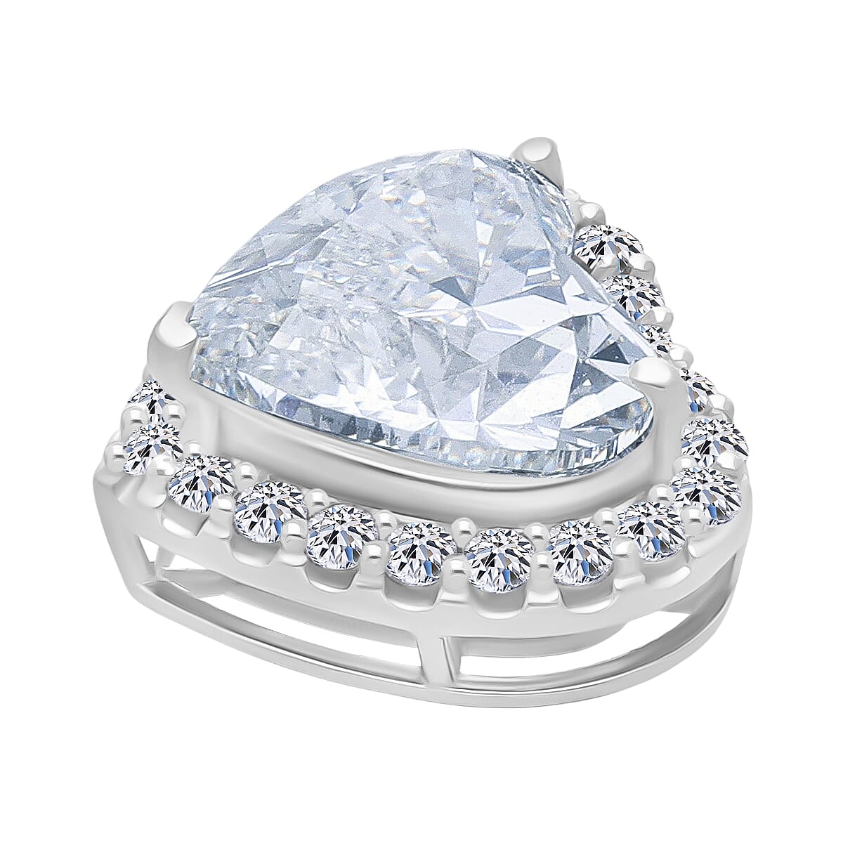 First Time Ever-Luxuriant 950 Platinum IGI Certified Lab Grown Diamond (VS-EF) Heart Pendant 5.52 Ct
