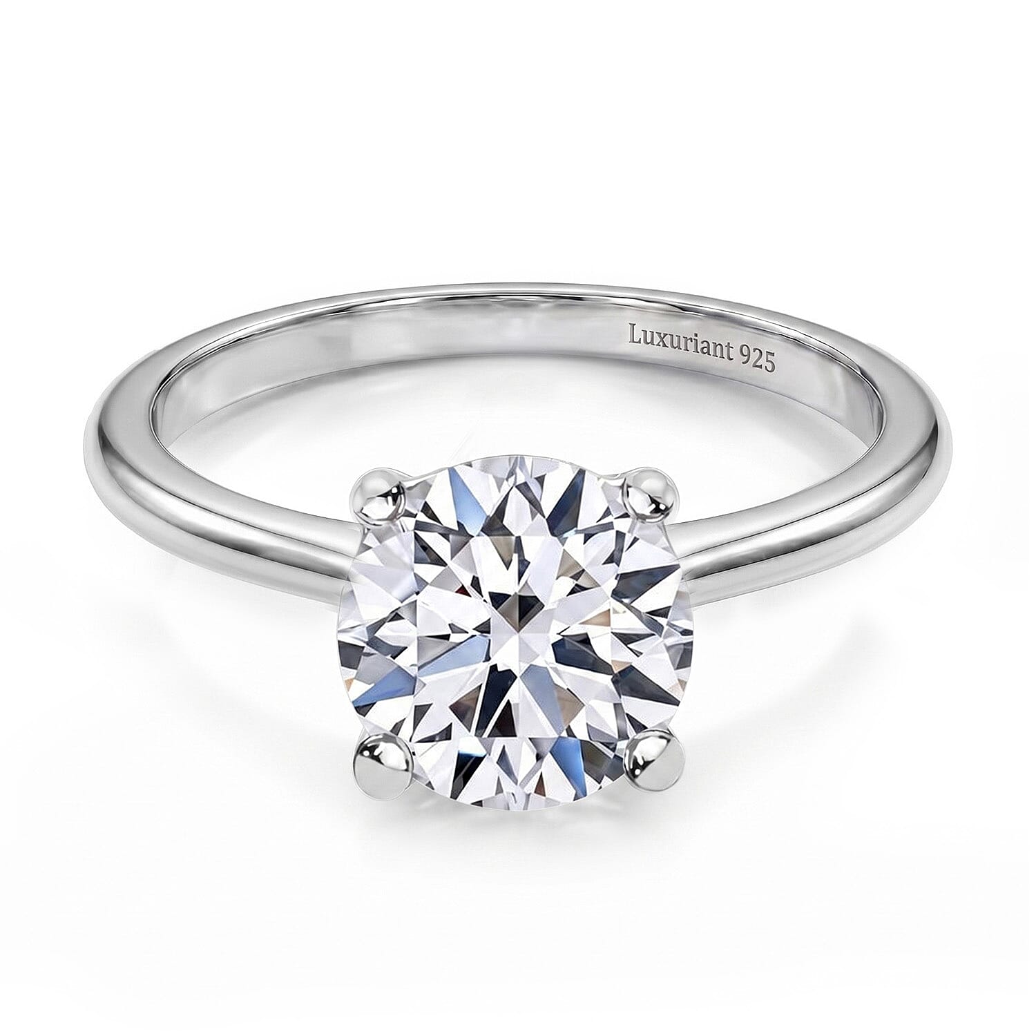 LUXURIANT 1 Ct. Lab Grown Diamond Solitaire Ring in Sterling Silver