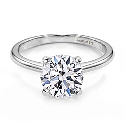 LUXURIANT 1 Ct. Lab Grown Diamond Solitaire Ring in Sterling Silver