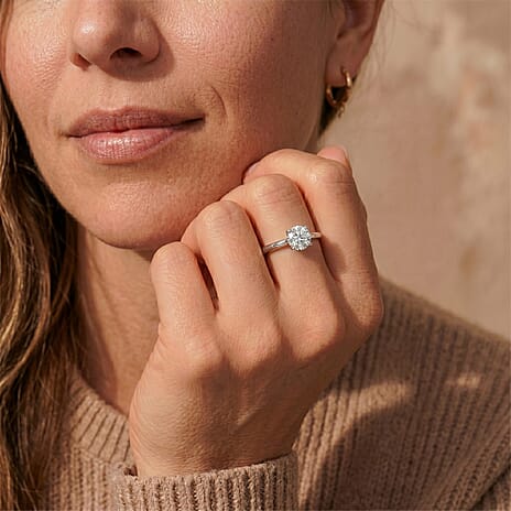 Luxuriant Lab Grown Diamond (SI-GH) Ring Sterling Silver 1.00 Ct.