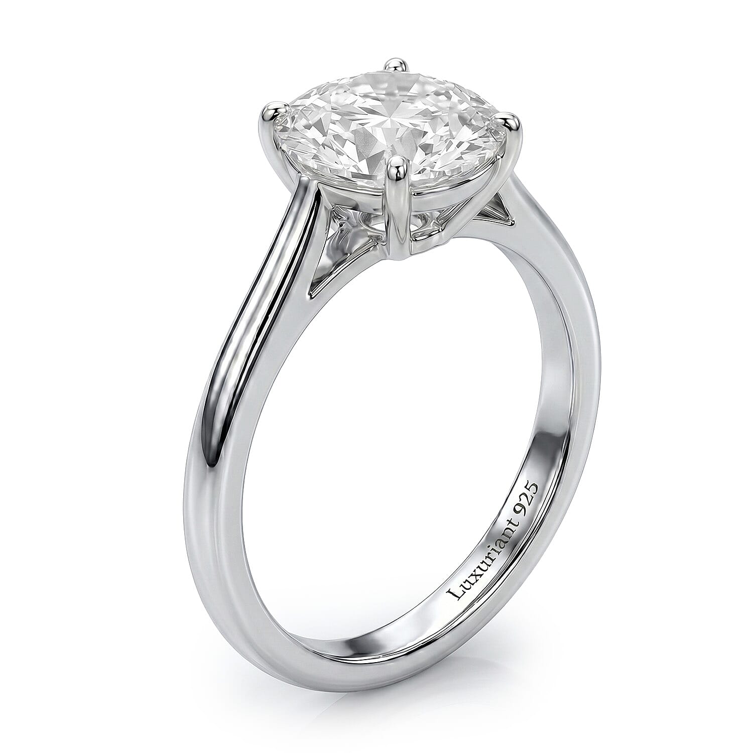 LUXURIANT 1 Ct. Lab Grown Diamond Solitaire Ring in Sterling Silver