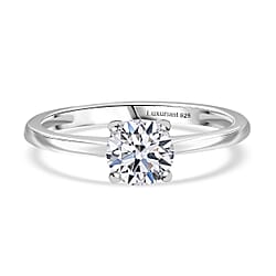 LUXURIANT 1 Ct. Lab Grown Diamond Solitaire Ring in Sterling Silver