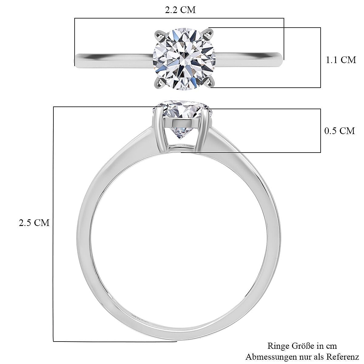 Luxuriant Lab Grown Diamond (SI-GH) Ring in Rhodium Overlay Sterling Silver 1.00 Ct.