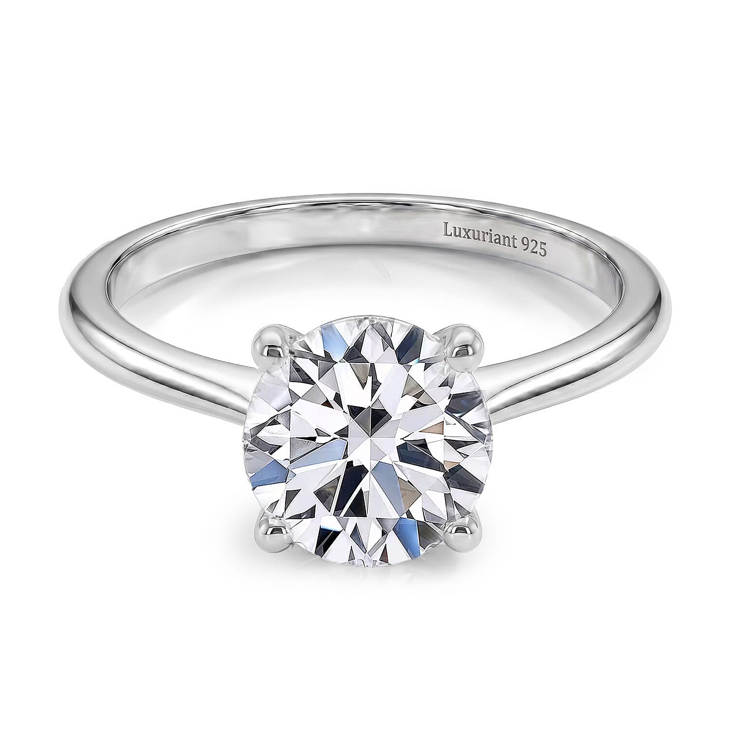 LUXURIANT 1 Ct. Lab Grown Diamond Solitaire Ring in Sterling Silver