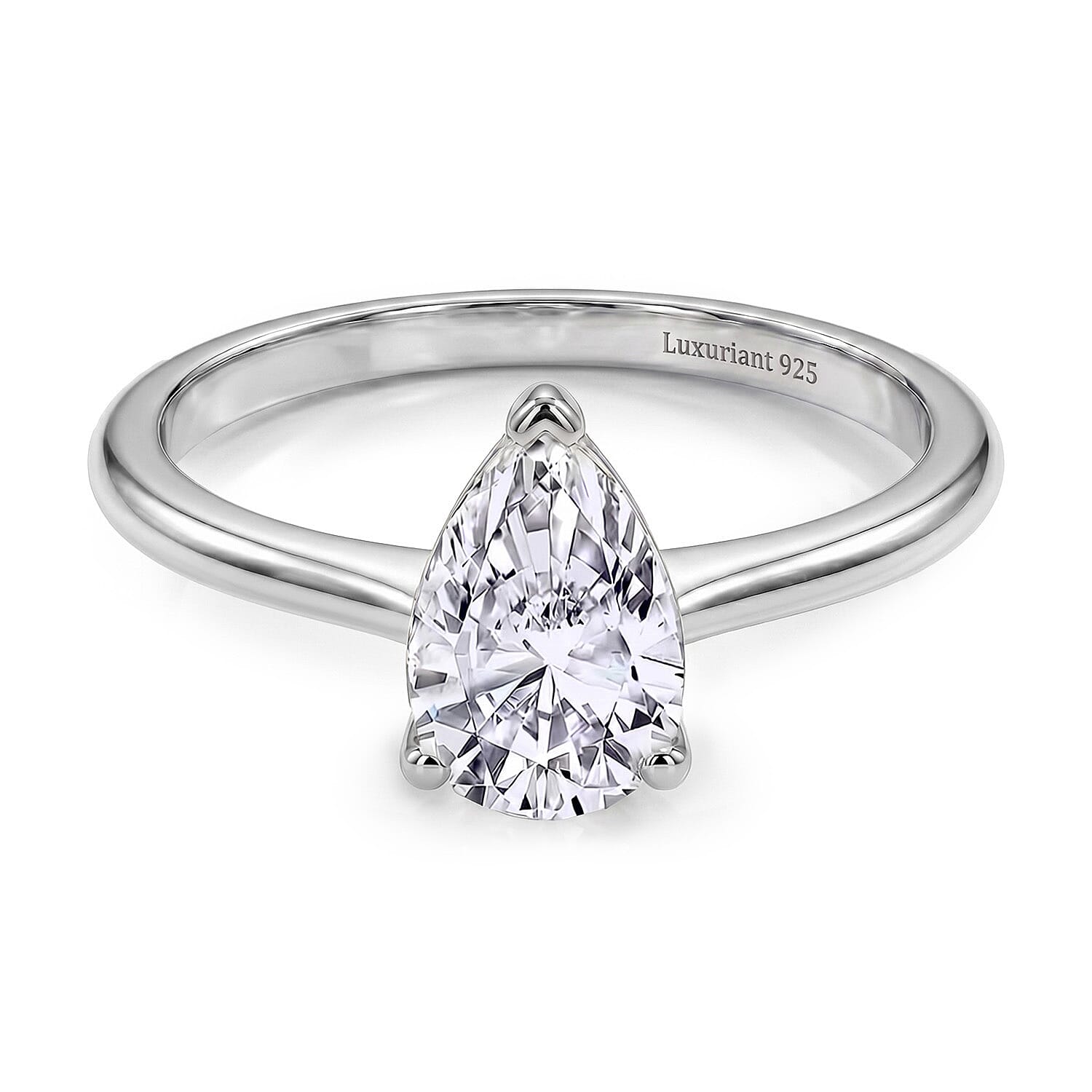 LUXURIANT 1 Ct. Lab Grown Diamond Solitaire Ring in Sterling Silver