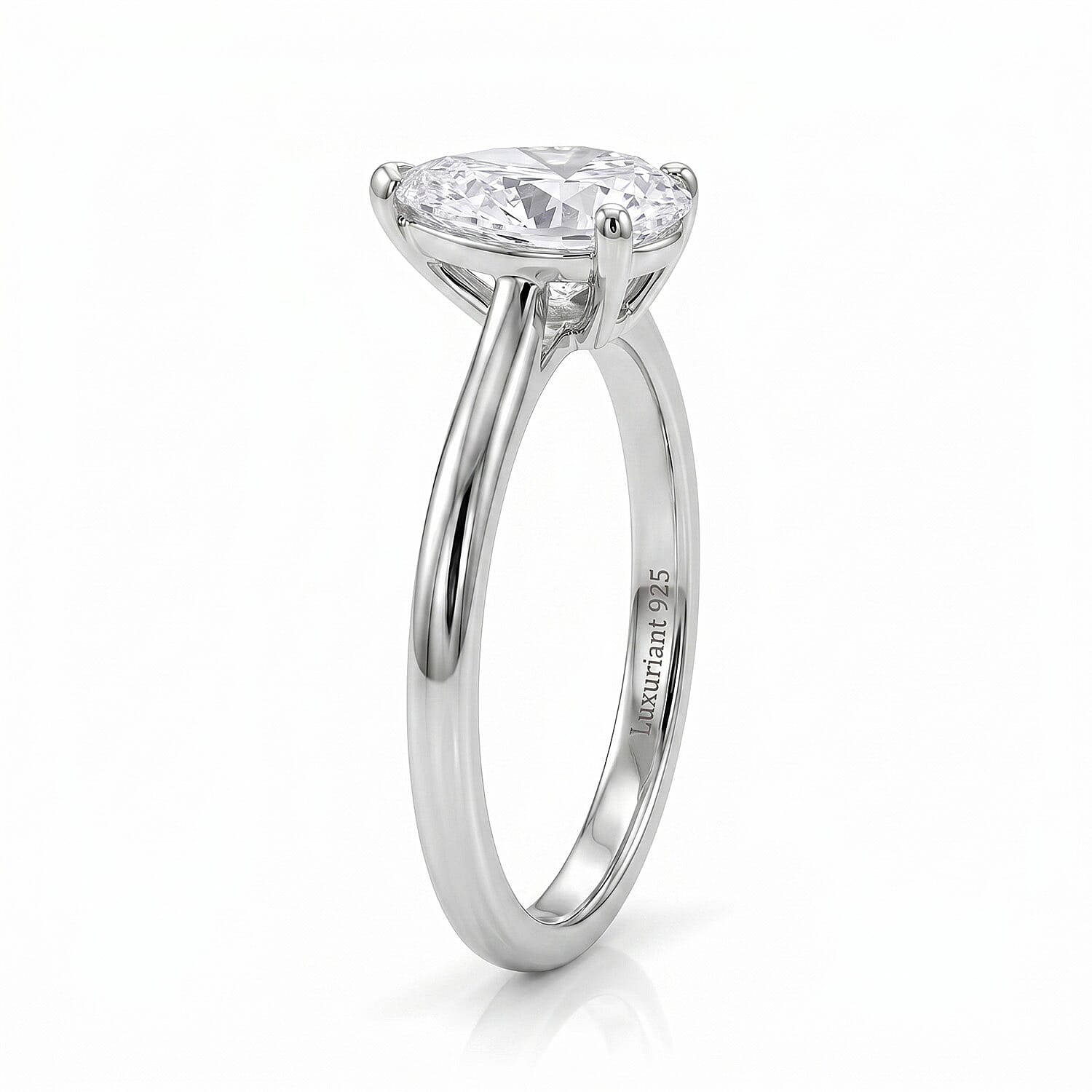 LUXURIANT 1 Ct. Lab Grown Diamond Solitaire Ring in Sterling Silver