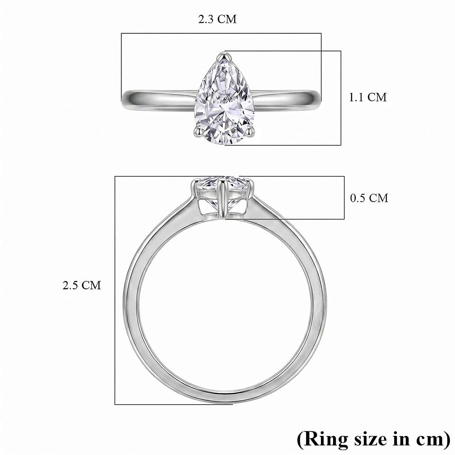 LUXURIANT 1 Ct. Lab Grown Diamond Solitaire Ring in Sterling Silver