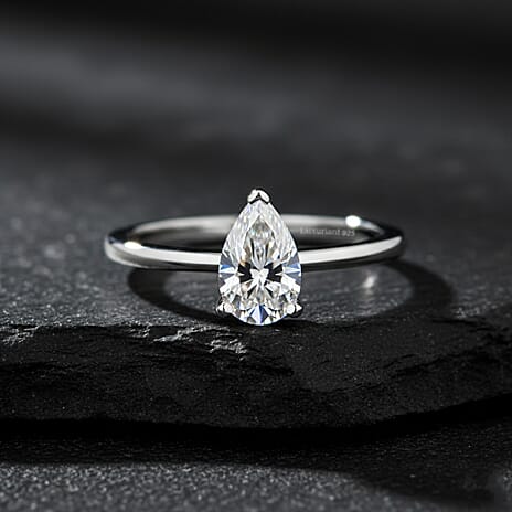 Luxuriant Lab Grown Diamond (SI-GH) Ring in Rhodium Overlay Sterling Silver 1.00 Ct.