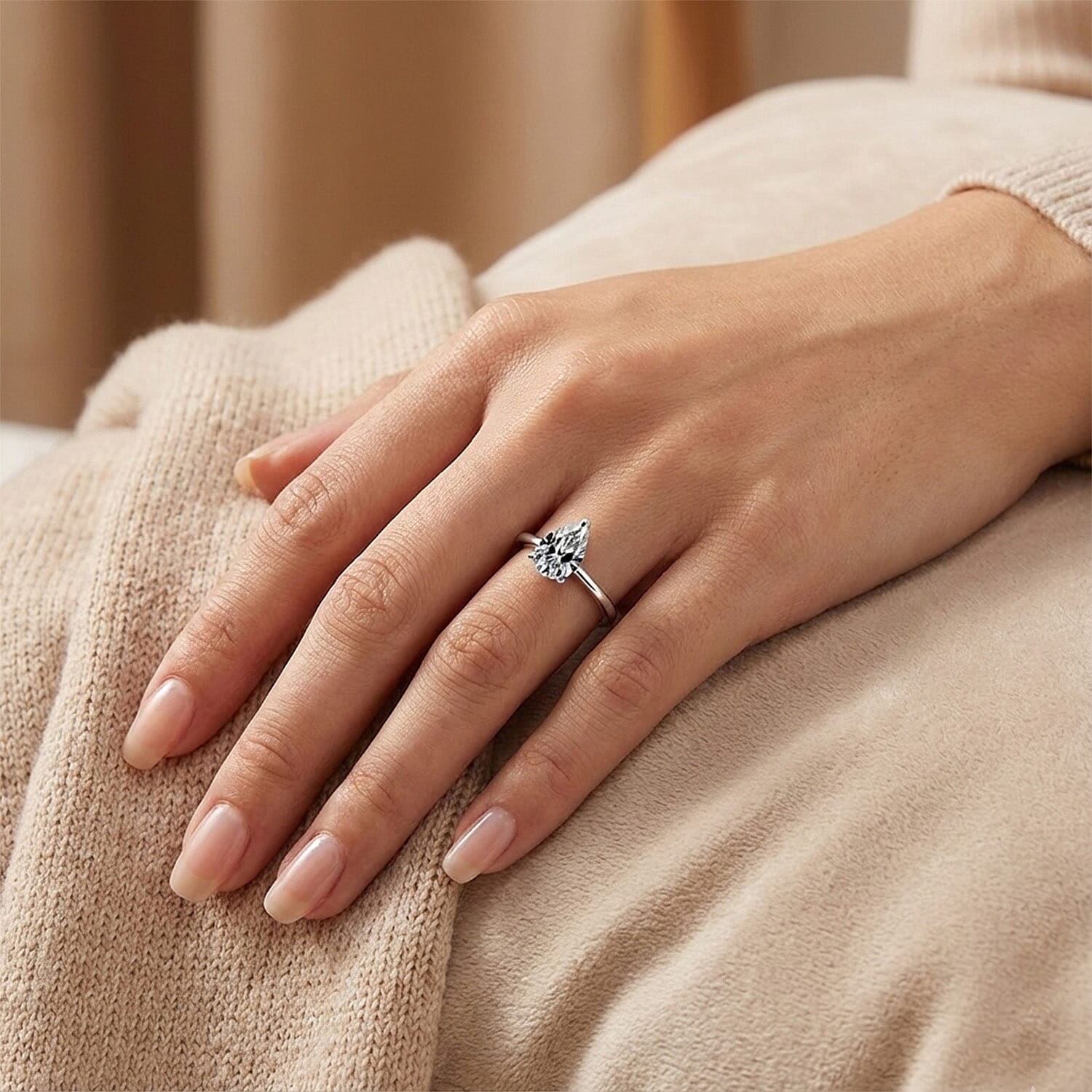 Luxuriant Lab Grown Diamond (SI-GH) Ring in Rhodium Overlay Sterling Silver 1.00 Ct.