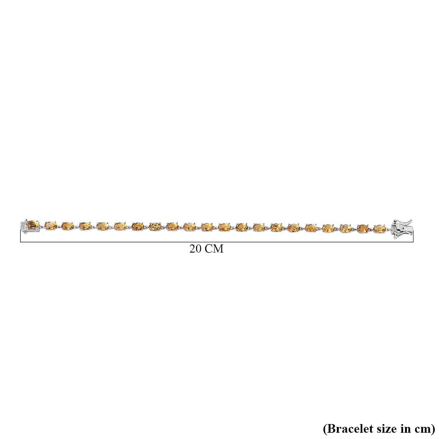 D'Joy Citrine Cluster Bracelet (Size 7.5) with GB Lock Box in Platinum Overlay Sterling Silver 9.43 Ct, Silver Wt. 5.84 Gms.