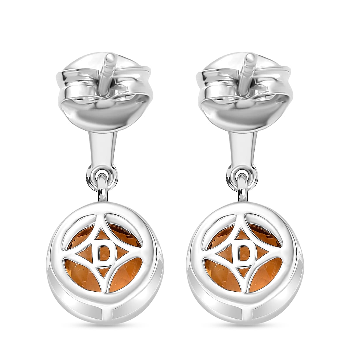 D'Joy Serra Gaucha Citrine Dangling Earring in Platinum Overlay Sterling Silver 2.45 Ct.