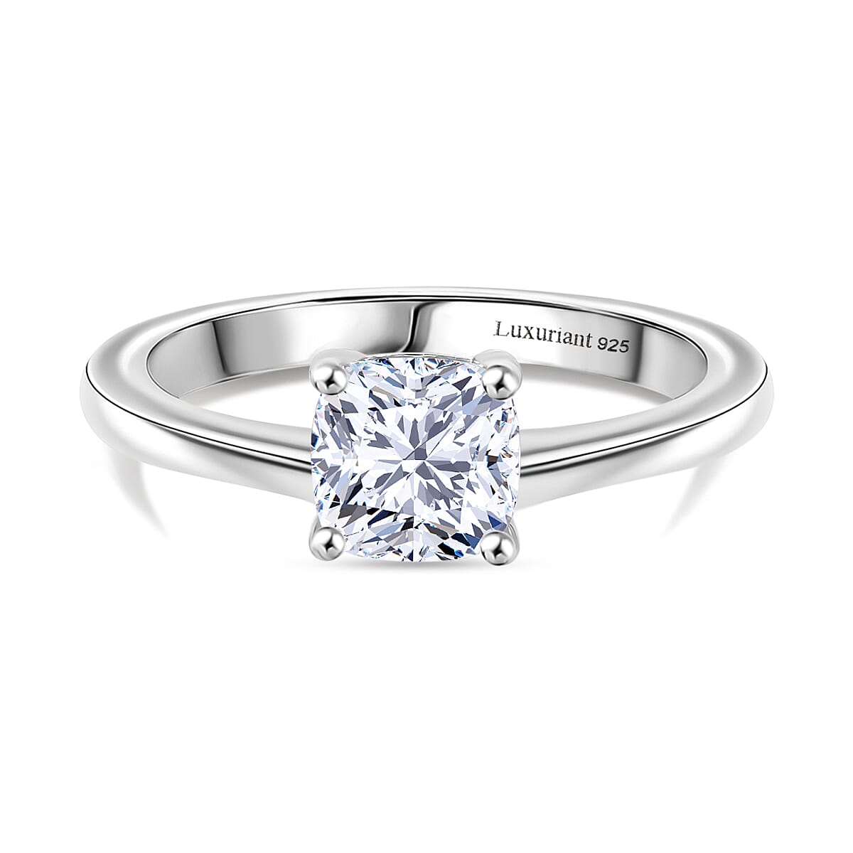 Luxuriant Lab Grown Diamond (SI-GH) Ring in Rhodium Overlay Sterling Silver 1.00 Ct.