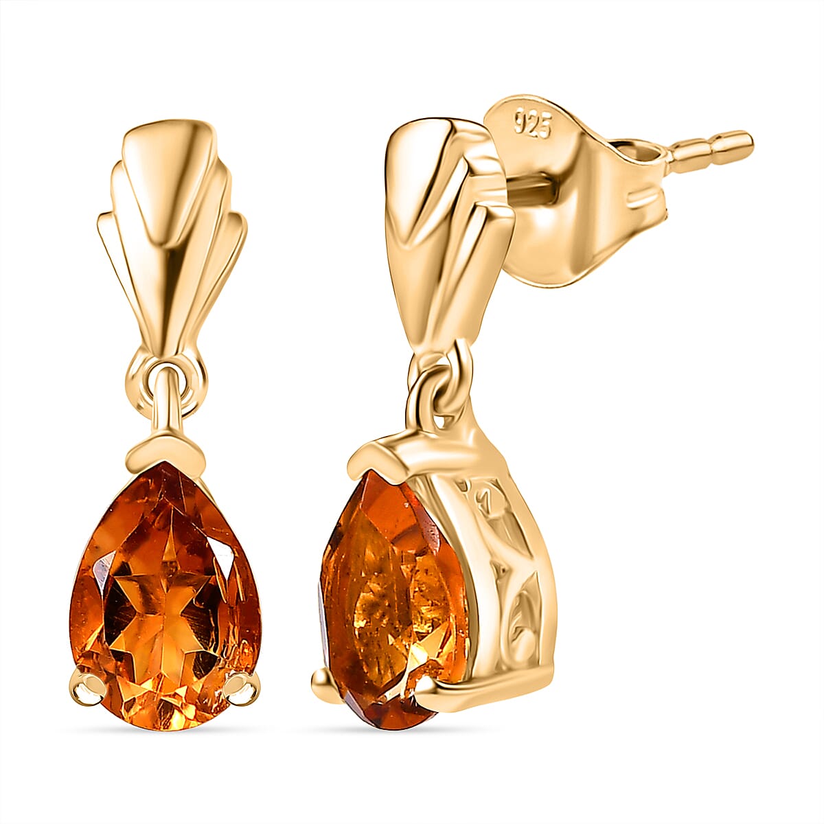 D'Joy Serra Gaucha Citrine Dangling Earring Sterling Silver 1.34 Ct.