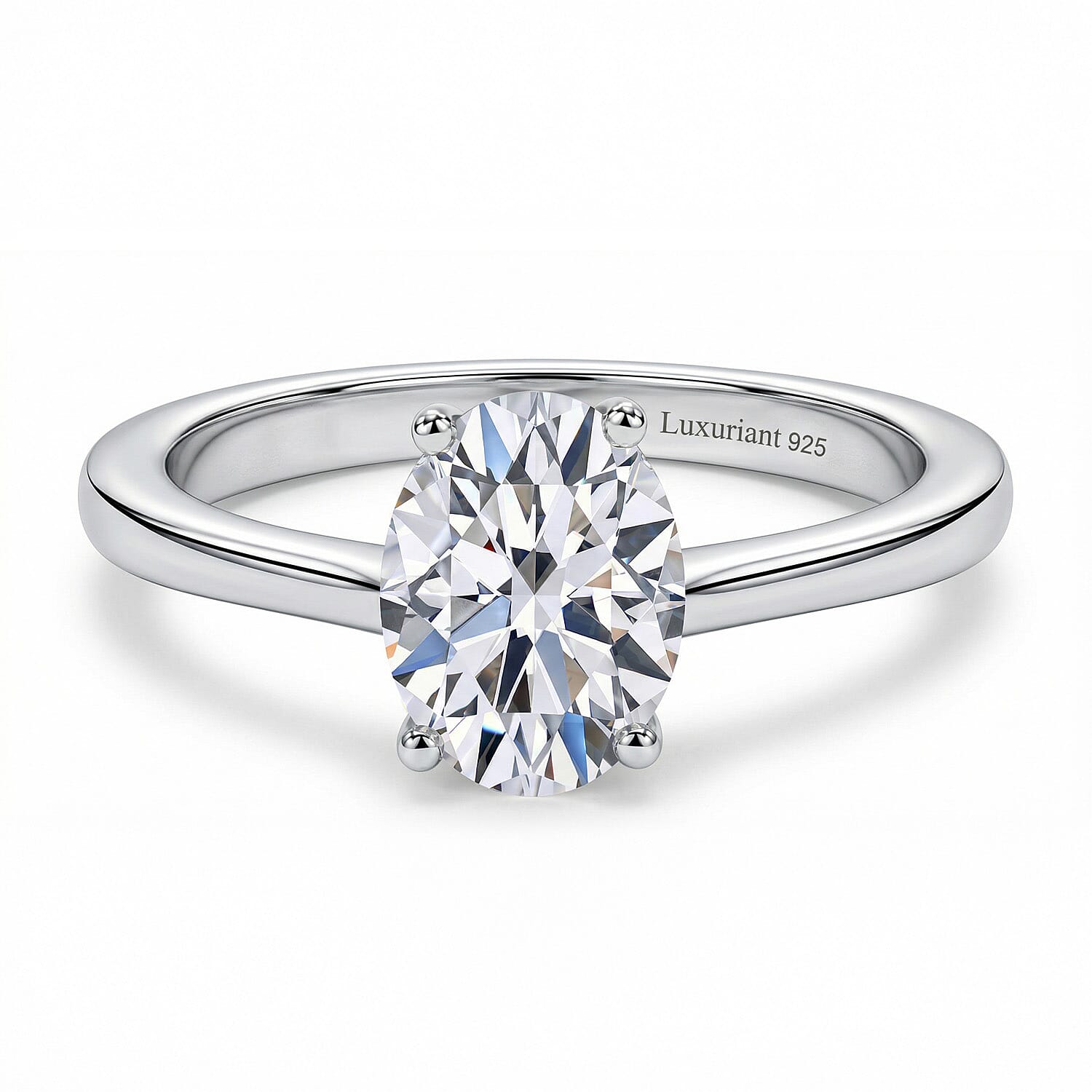 LUXURIANT 1 Ct. Lab Grown Diamond Solitaire Ring in Sterling Silver