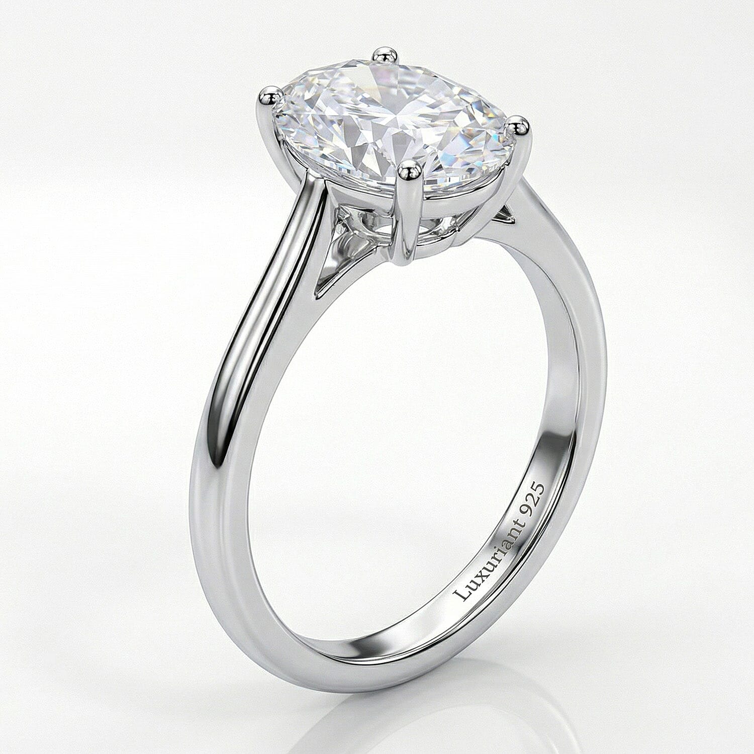 LUXURIANT 1 Ct. Lab Grown Diamond Solitaire Ring in Sterling Silver