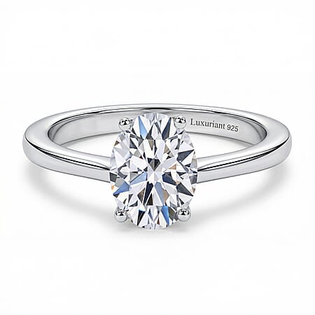LUXURIANT 1 Ct. Lab Grown Diamond Solitaire Ring in Rhodium Sterling Silver