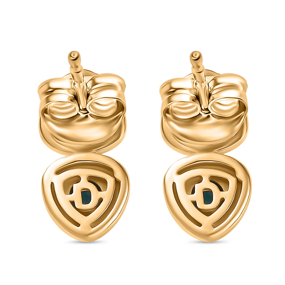 D'Joy African Amethyst Solitaire Stud Push Post Earring in 18K Yellow Gold Plating Sterling Silver 1.07 Ct.