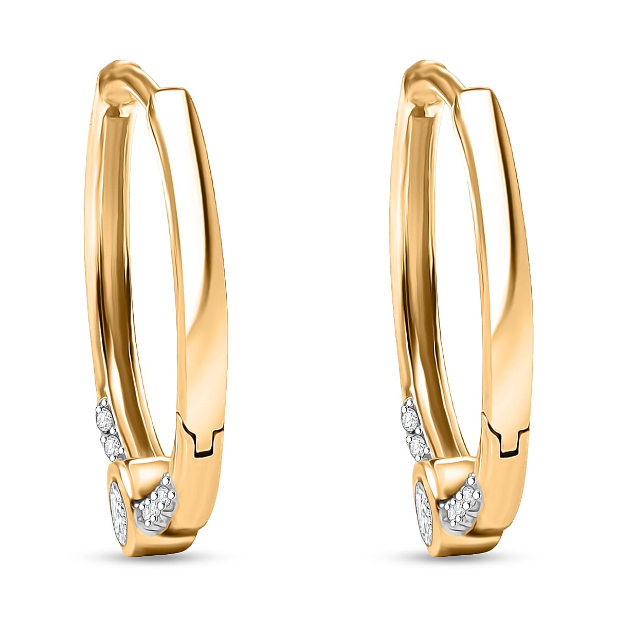 Luxuriant Lab Grown Diamond (SI-G-H) Full Hoop Earring in 18K Vermeil Yellow Gold Plated Sterling Silver 0.33 Ct.