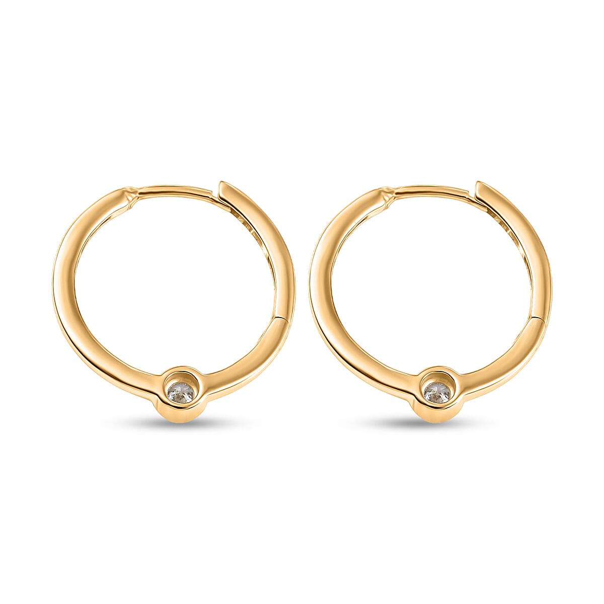 Luxuriant Lab Grown Diamond (SI-G-H) Full Hoop Earring in 18K Vermeil Yellow Gold Plated Sterling Silver 0.33 Ct.