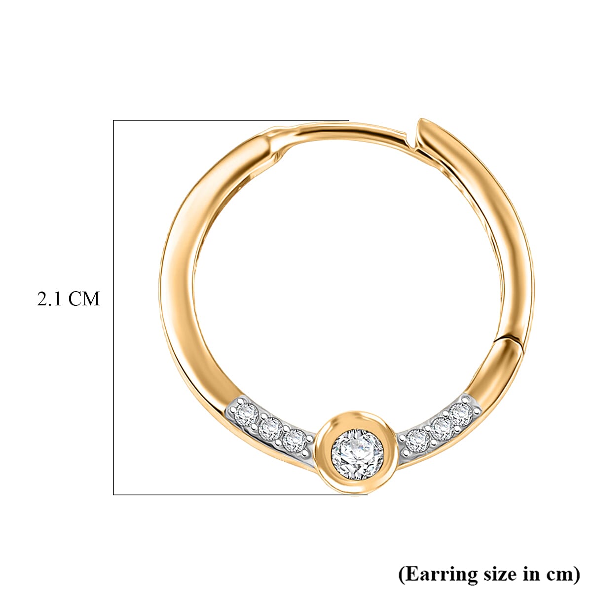 Luxuriant Lab Grown Diamond (SI-G-H) Full Hoop Earring in 18K Vermeil Yellow Gold Plated Sterling Silver 0.33 Ct.