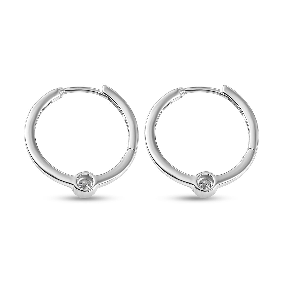 Luxuriant Lab Grown Diamond (SI-G-H) Full Hoop Earring in Rhodium Overlay Sterling Silver 0.33 Ct.