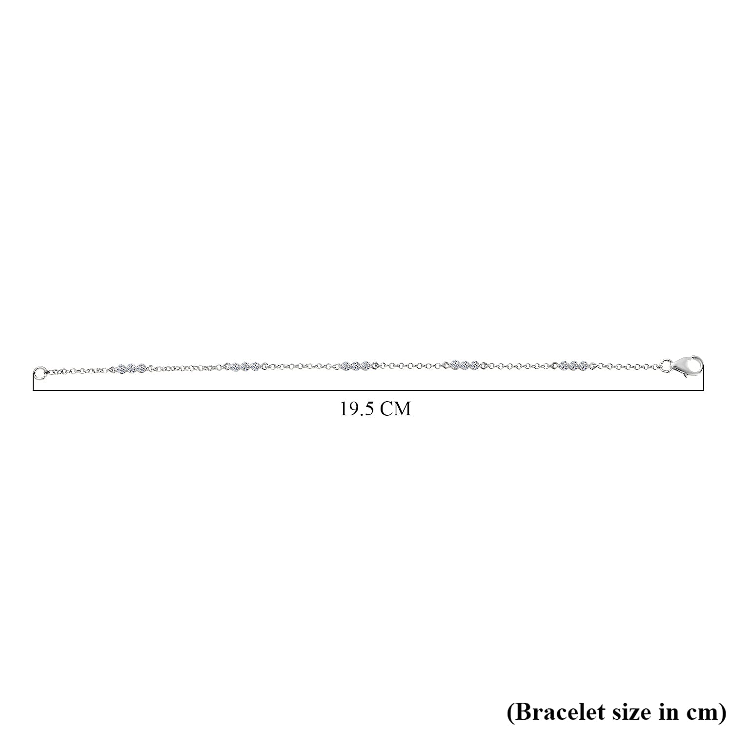 Luxuriant Lab Grown Diamond (SI-GH) Station Bracelet (Size 7.5) in Rhodium Overlay Sterling Silver 1.03 Ct.