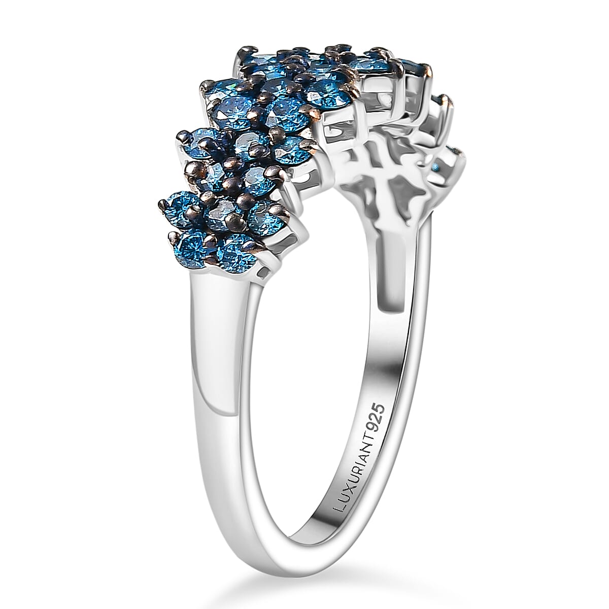 Luxuriant Lab Grown Diamond Main Stone With Side Stone Ring in Sterling Silver