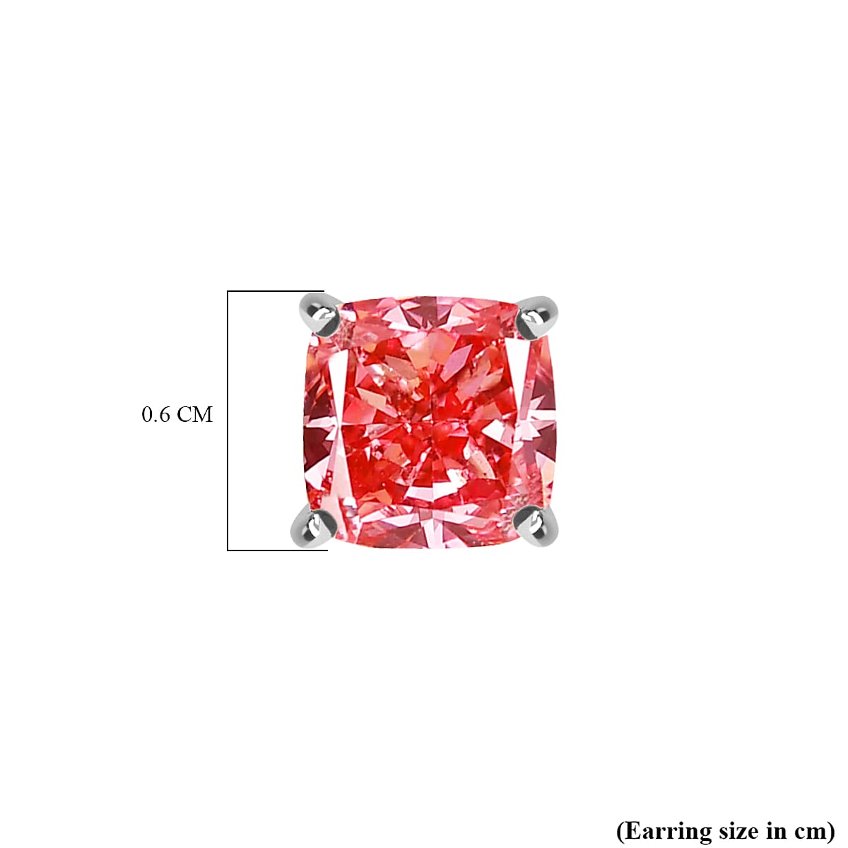 Luxuriant 9K White Gold SGL Certified Lab Grown Pink Diamond (VS) Solitaire Stud Push Post Earring 2.00 Ct.