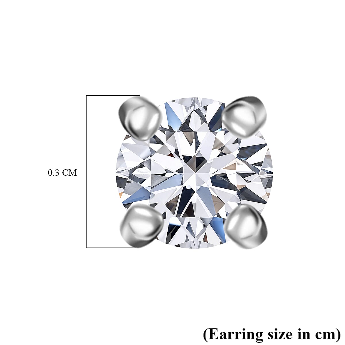 Luxuriant Lab Grown Diamond (SI-GH) Earring with Push Back in Platinum Overlay Sterling Silver 0.20 Ct.