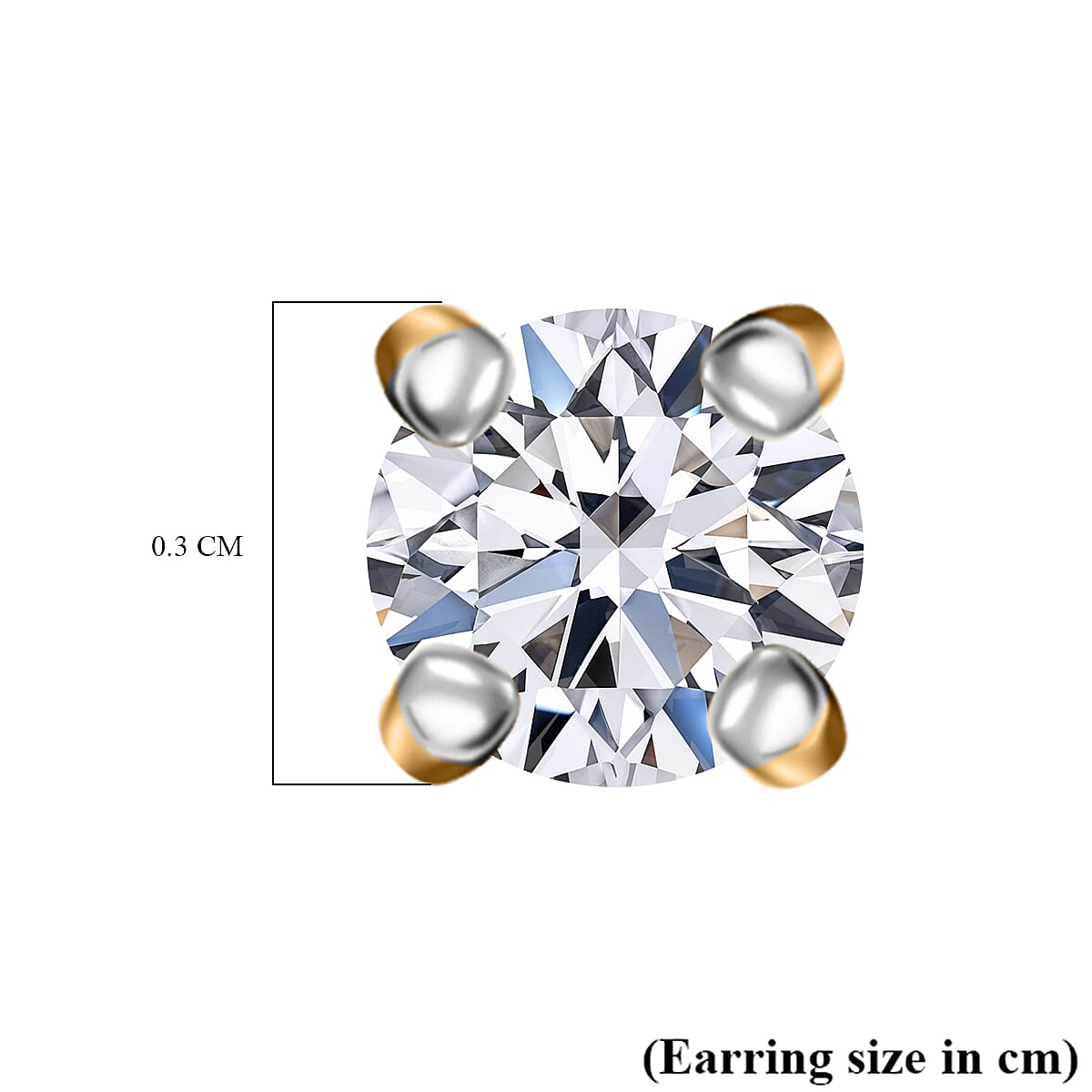Luxuriant Lab Grown Diamond (SI-GH) Earring with Push Back in 18K Vermeil Yellow Gold Plated Sterling Silver 0.20 Ct.