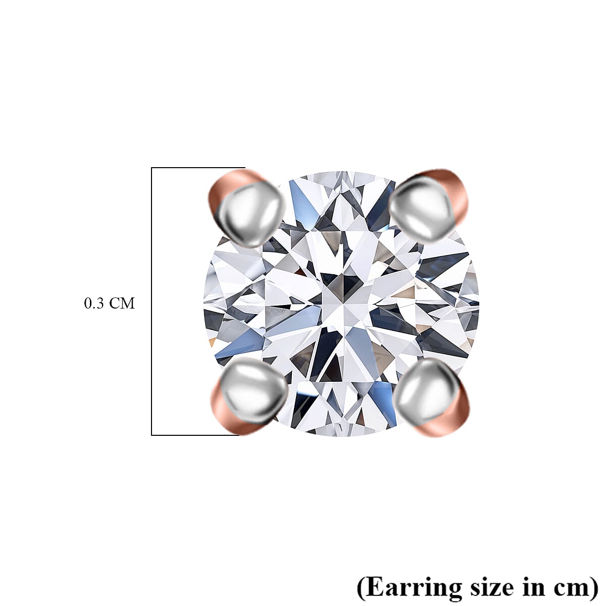 Luxuriant Lab Grown Diamond (SI-GH) Earring with Push Back in 18K Vermeil Rose Gold Plated Sterling Silver 0.20 Ct.