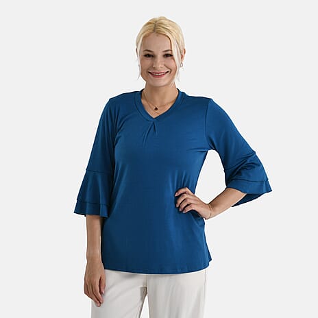 - Maisi Half-Sleeved Blouse (Size - 18) - Blue