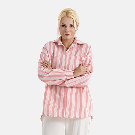 - Maisi Striped Shirt (Size - 18) - Pink - White