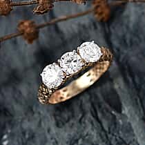 LUXURIANT 1.5 Ct. Lab Grown Diamond Trilogy Ring in 9K Gold, SGL Certified