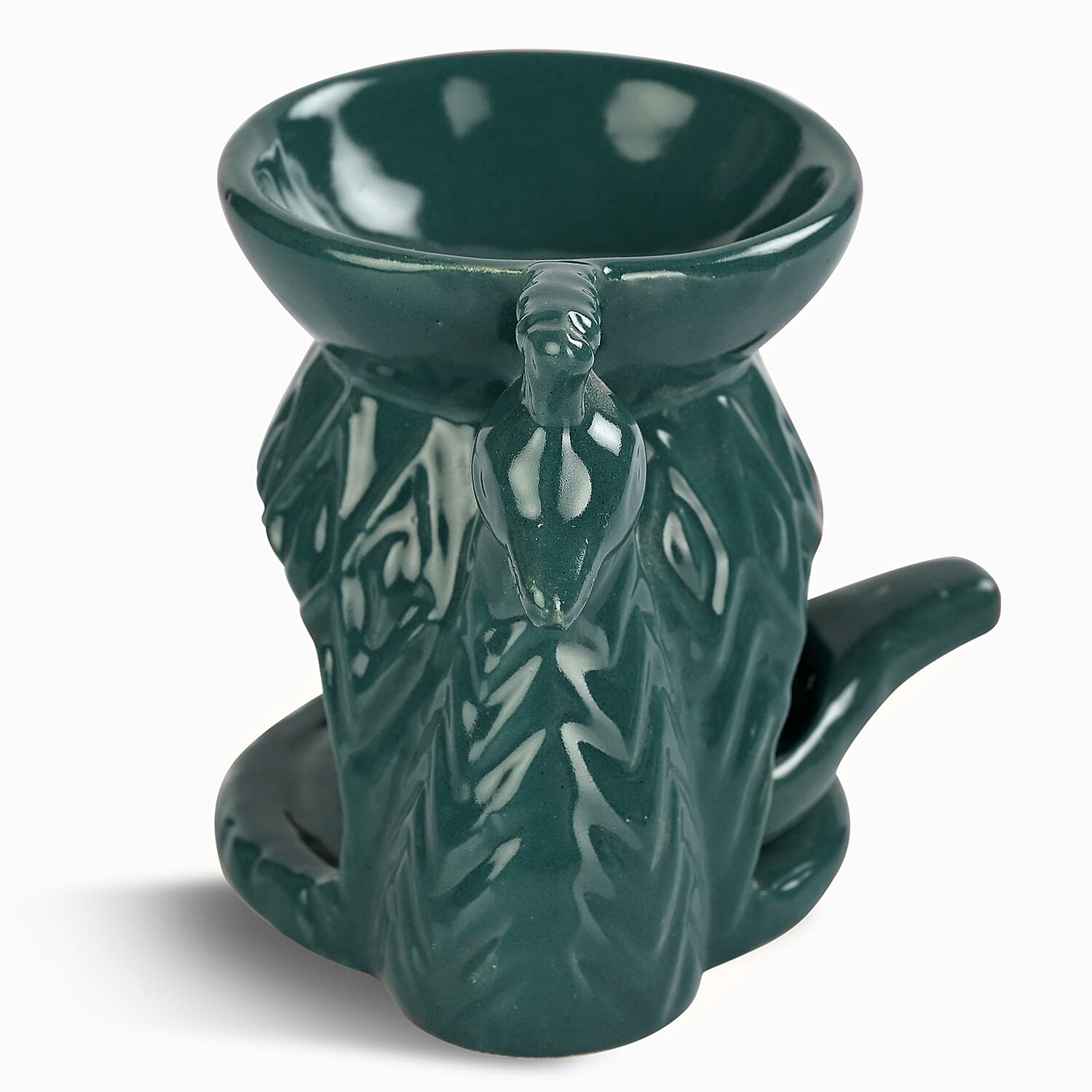 LIVMORE Peacock Ceramic Oil Burner with 10 Tea Lights & 7 Aroma Oils (10ml)
