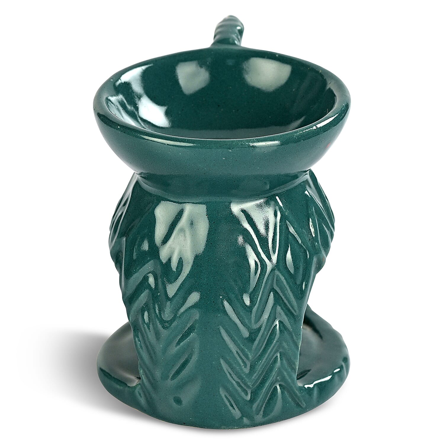 LIVMORE Peacock Ceramic Oil Burner with 10 Tea Lights & 7 Aroma Oils (10ml)
